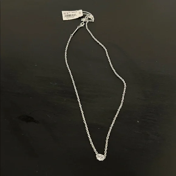 Kendra Scott Cailin Silver Pendant Necklace in White CZ - Picture 5 of 8